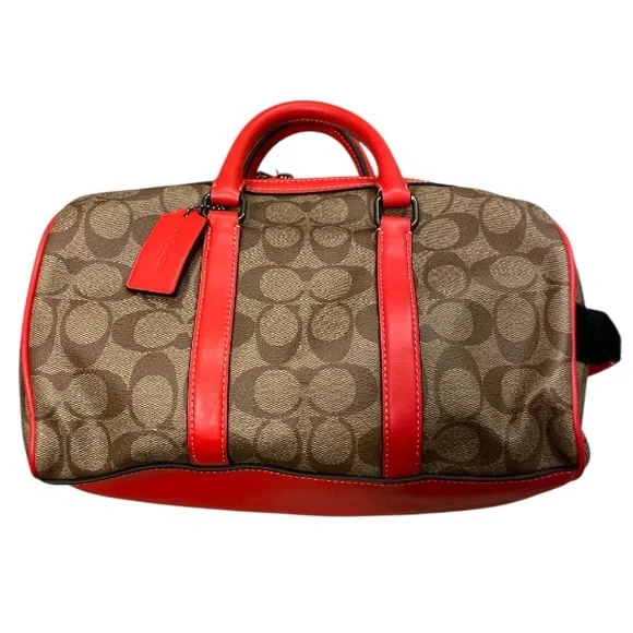 Coach Brown and Red Men's Bag - Picture 2 of 9